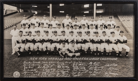 1950 American League Champion New York Yankees Oversized Original Panoramic Team Photo Framed to 19.5x11.5" 